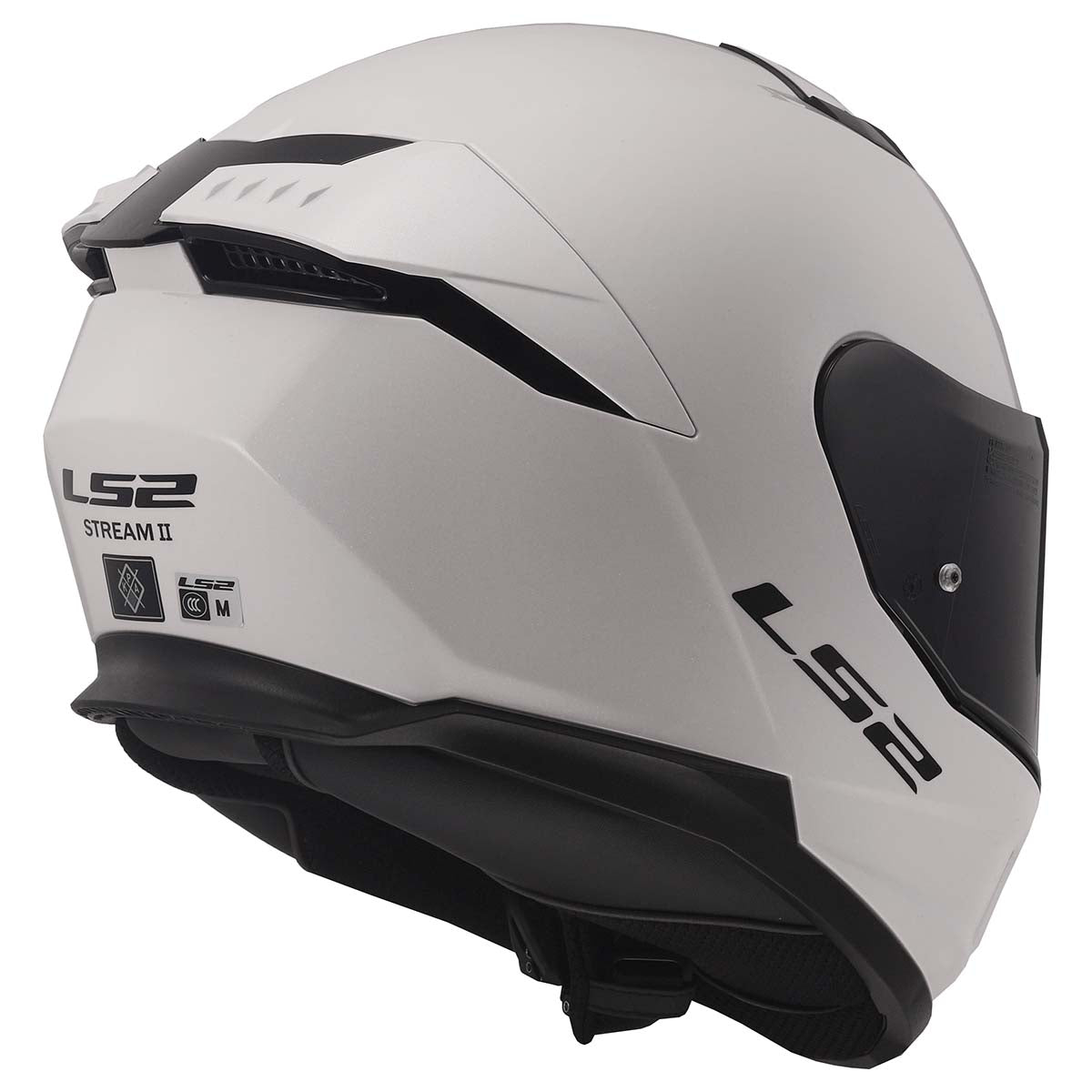 LS2 Helmets Stream II Full Face Motorcycle Helmet W/ SunShield (Gloss White - Large)
