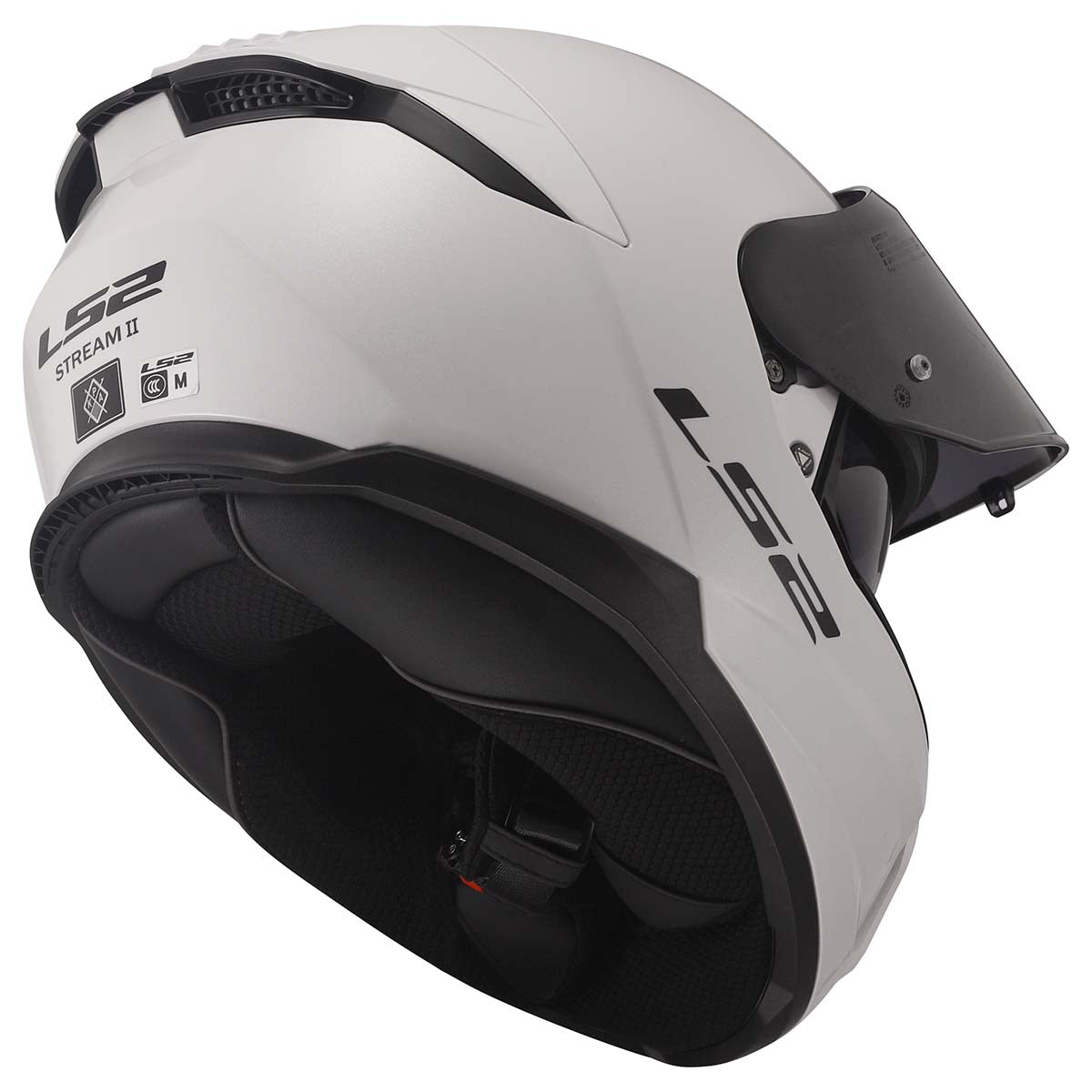 LS2 Helmets Stream II Full Face Motorcycle Helmet W/ SunShield (Gloss White - 2X-Large)