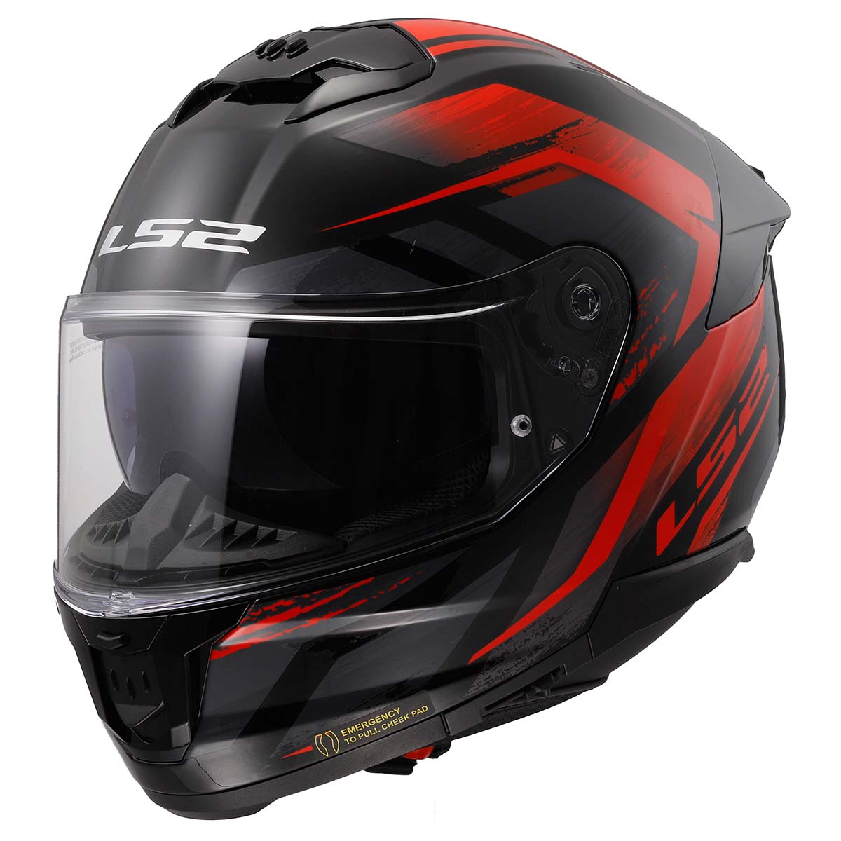 LS2 Helmets Stream II Full Face Motorcycle Helmet W/ SunShield (Gloss Fury Black/Red - 3X-Large)