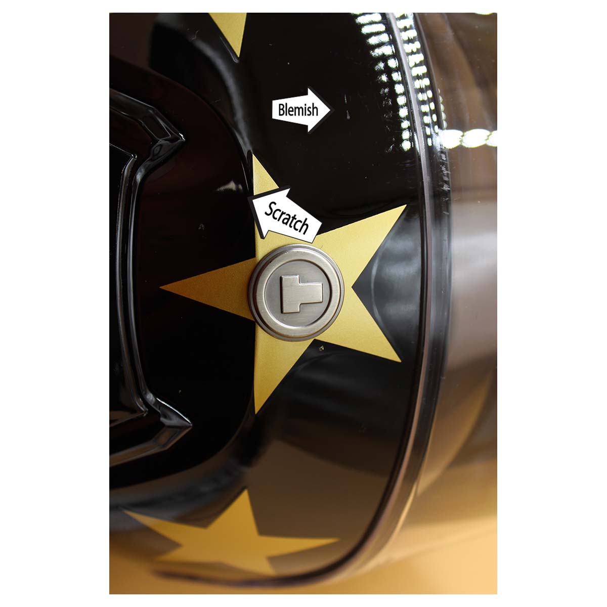 Torc T-28 Modular Gold Star Helmet (Gloss Black - X-Large)