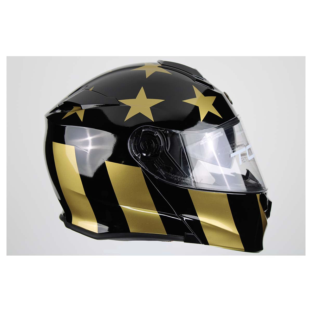 Torc T-28 Modular Gold Star Helmet (Gloss Black - Medium)