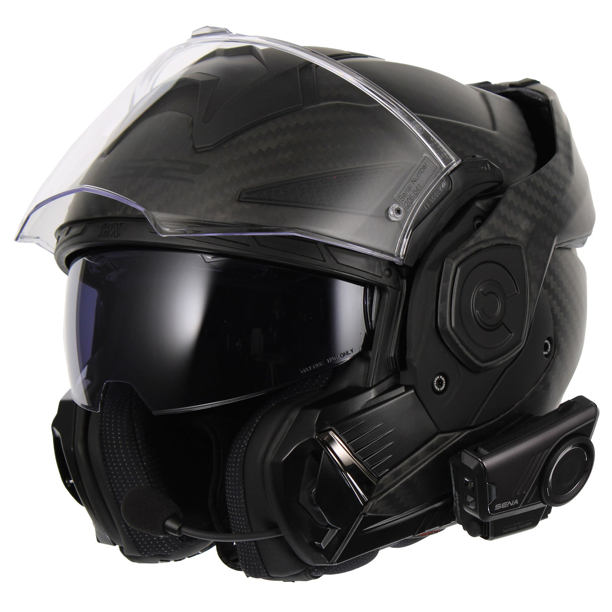 LS2 Helmets Advant X Carbon Fiber Modular Helmet with Preinstalled Sena 60S Mesh Bluetooth Headset
