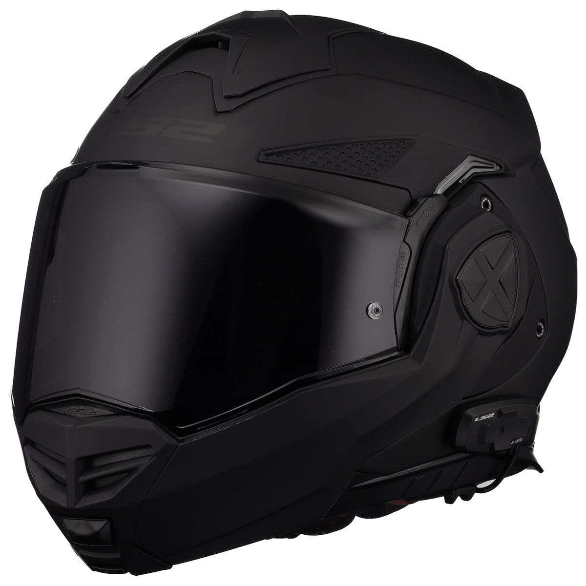 add shield to bike helmet swivel axis LS2 Helmets Advant X Modular Helmet with Integrated Cardo 4X Bluetooth –  Black Hills Moto