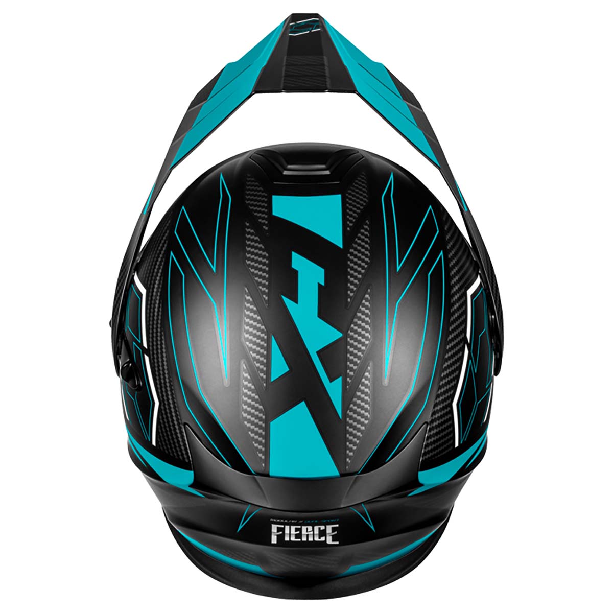 Castle X CX950 V2 Fierce Modular Electric Snow Helmet (Matte Black/Turquoise - 2X-Large)
