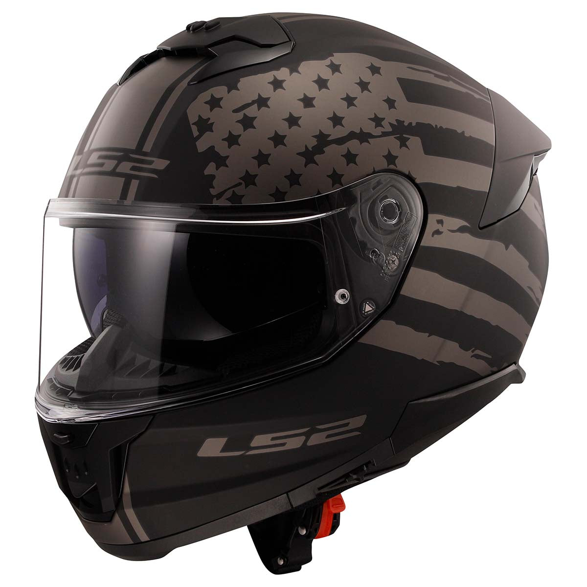 LS2 Helmets Stream II Full Face Motorcycle Helmet W/ SunShield (Matte America Gray/Black - Medium)