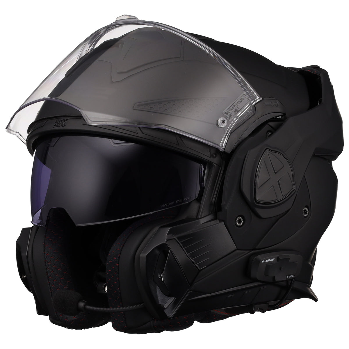 4x full face motorcycle helmet LS2 Helmets Advant X Modular Helmet with Integrated Cardo 4X Bluetooth – Black Hills Moto