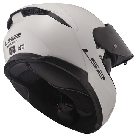 LS2 Helmets Stream II Full Face Motorcycle Helmet W/ SunShield (Gloss White - Small)