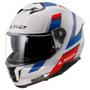 LS2 Helmets Stream II Full Face Motorcycle Helmet W/ SunShield (Gloss Vintage White/Blue/Red - 2X-Large)
