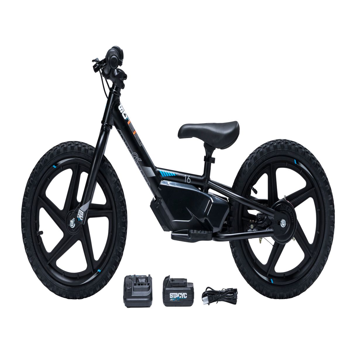 Stacyc Brushless 16eDrive Youth Electric Bike (Black)