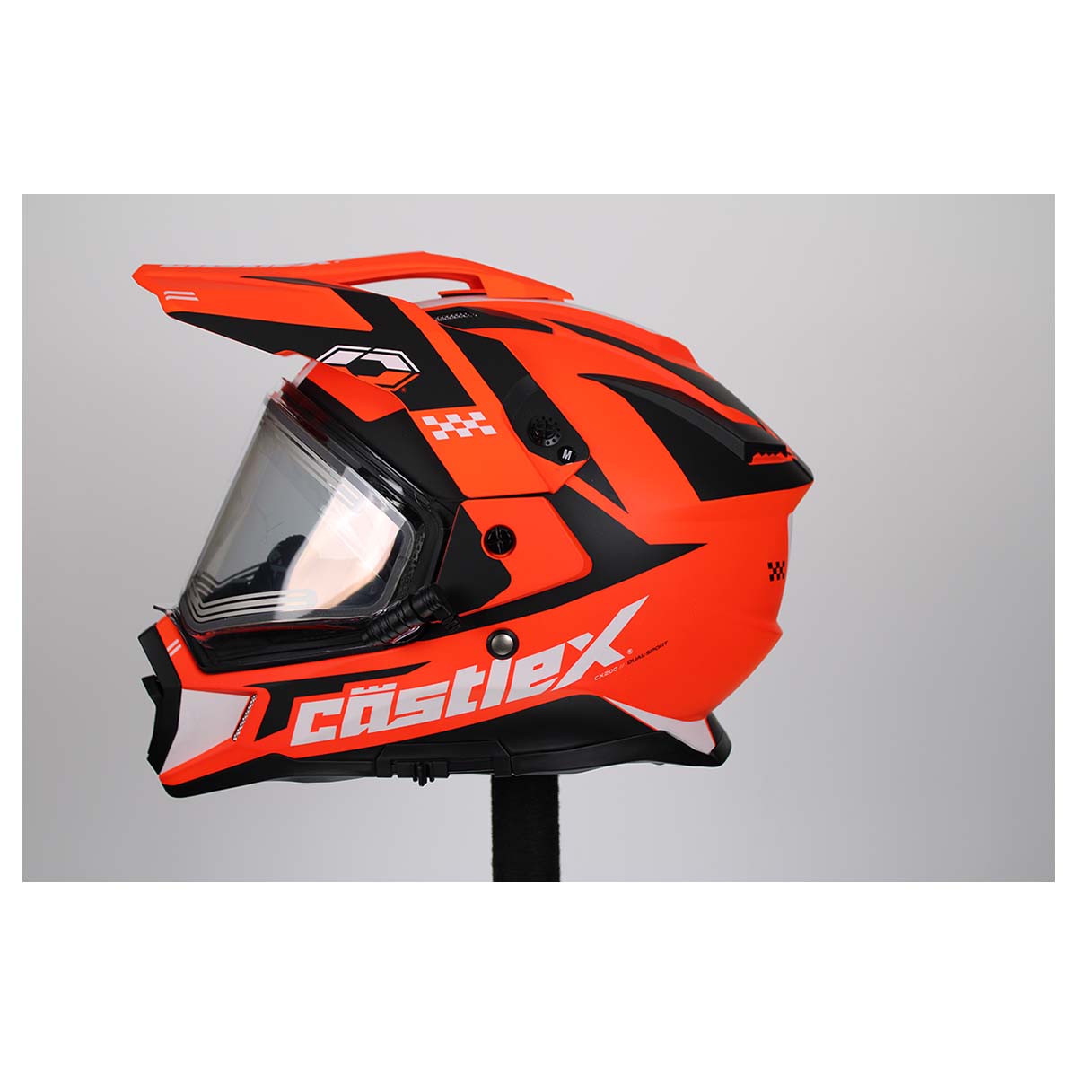 Castle X CX200 Wrath Dual Sport Electric Snow Helmet (Matte Flo Orange - Medium)