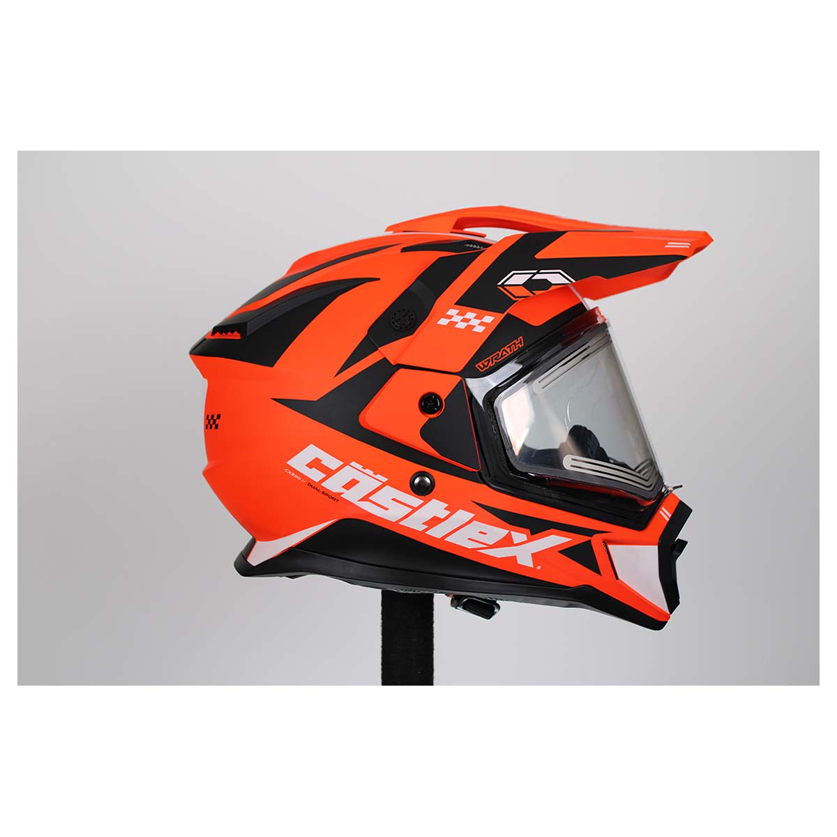 Castle X CX200 Wrath Dual Sport Electric Snow Helmet (Matte Flo Orange - Medium)