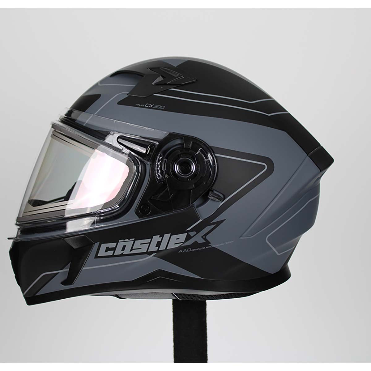 Castle X CX390 Atlas Full Face Electric Snow Helmet (Matte Charcoal/Black - Large)