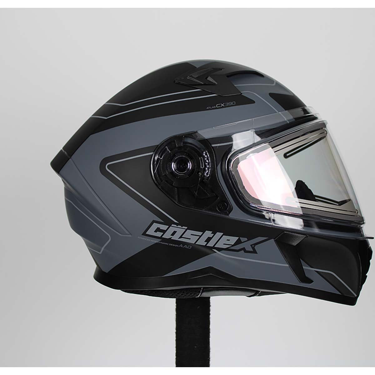 Castle X CX390 Atlas Full Face Electric Snow Helmet (Matte Charcoal/Black - Large)