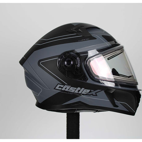Castle X CX390 Atlas Full Face Electric Snow Helmet (Matte Charcoal/Black - Large)