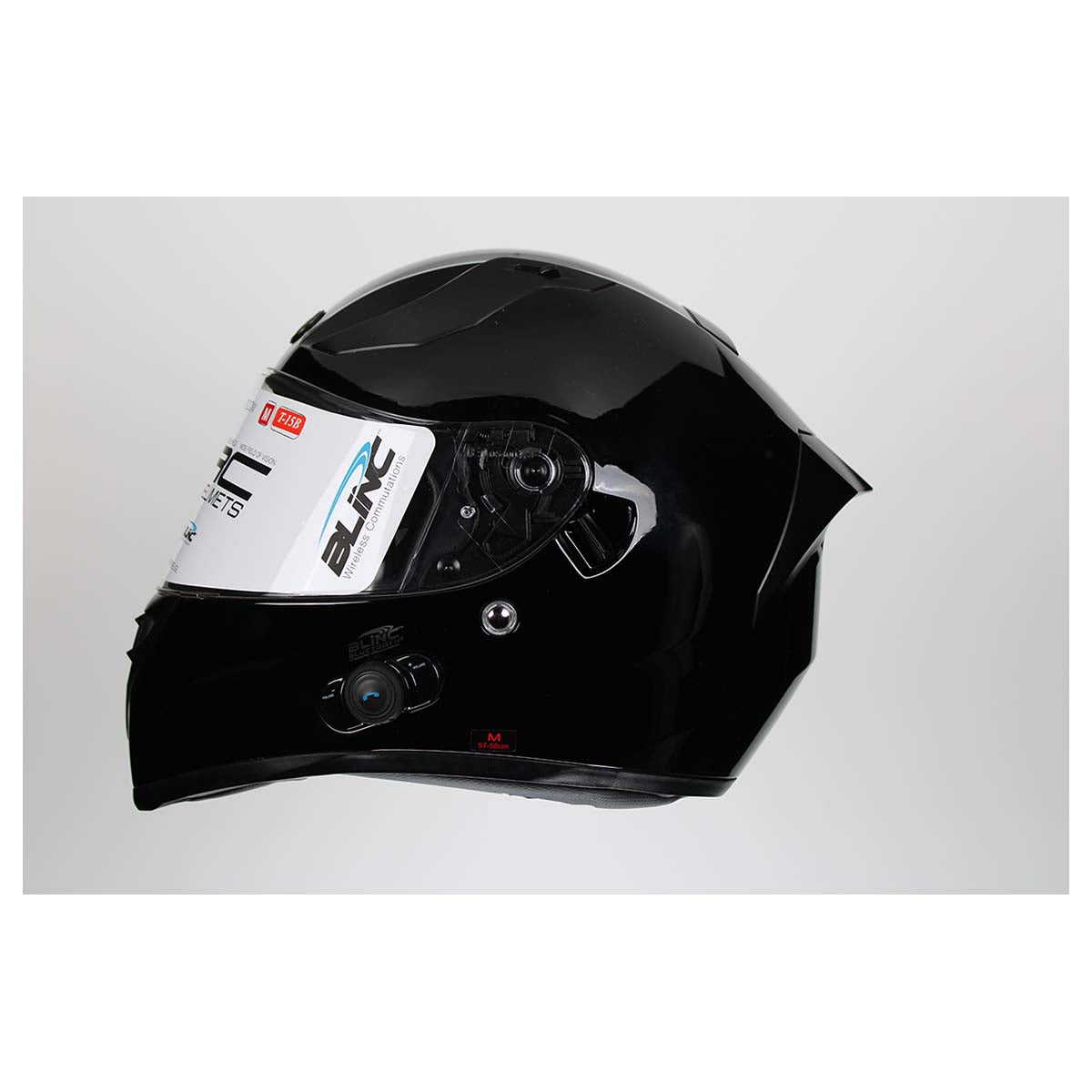 Torc T-15B Full Face Bluetooth Helmet (Gloss Black - Medium)