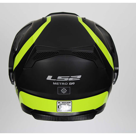 LS2 Helmets Modular Metro V3 Helmet (Matte Black / Glossy Hi-Vis Yellow - 3X-Large)