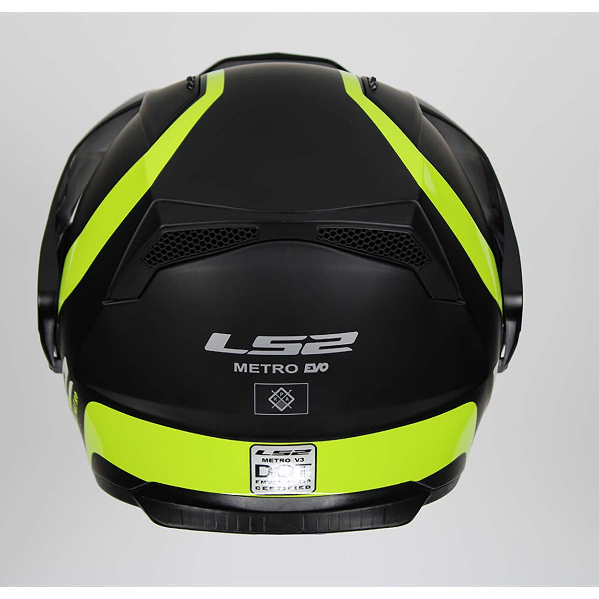 LS2 Helmets Modular Metro V3 Helmet (Matte Black / Glossy Hi-Vis Yello – Black Hills Moto