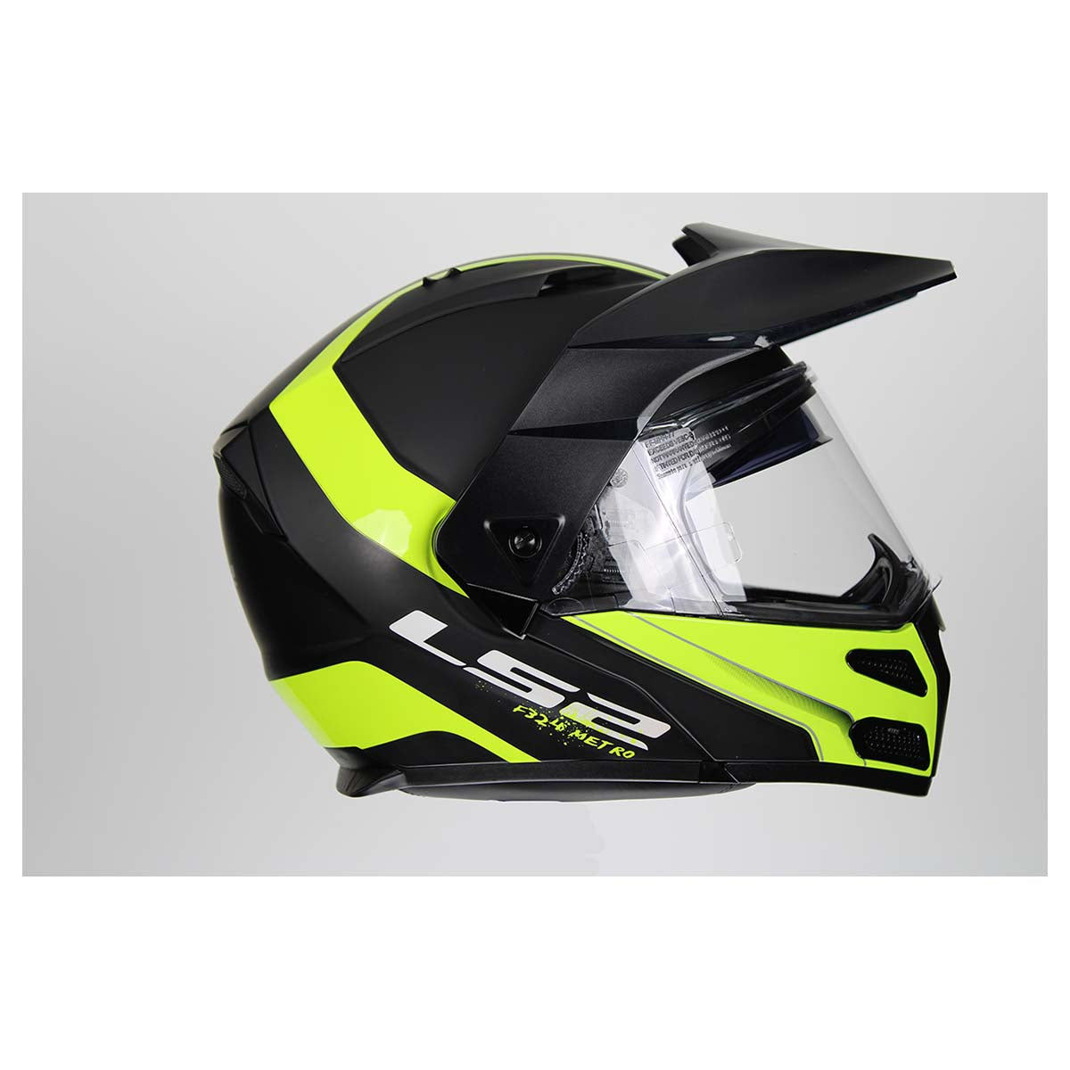LS2 Helmets Modular Metro V3 Helmet (Matte Black / Glossy Hi-Vis Yellow - 3X-Large)