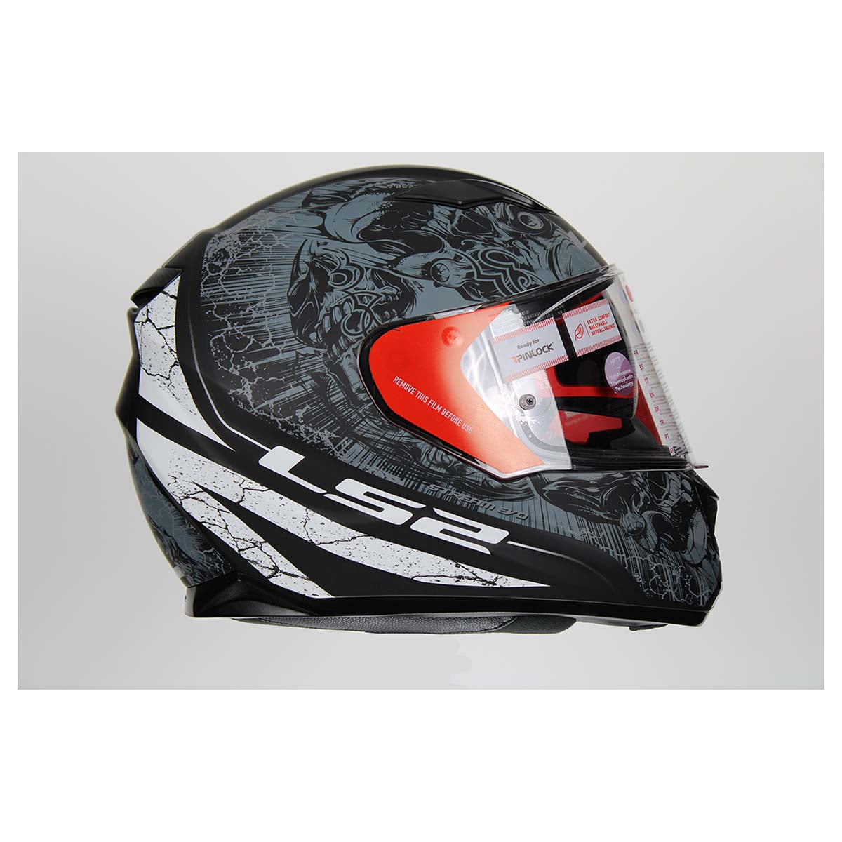 LS2 Helmets Full Face Stream Evo Throne Helmet (Matte Black Titanium - X-Small)