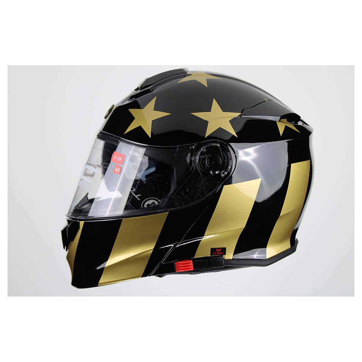 Torc T-28 Modular Gold Star Helmet (Gloss Black - Medium)