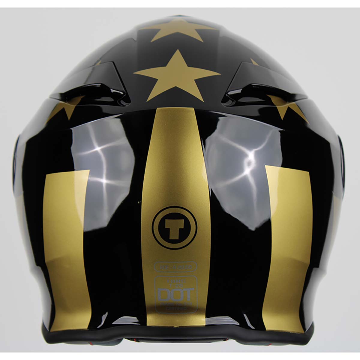 Torc T-28 Modular Gold Star Helmet (Gloss Black - Medium)