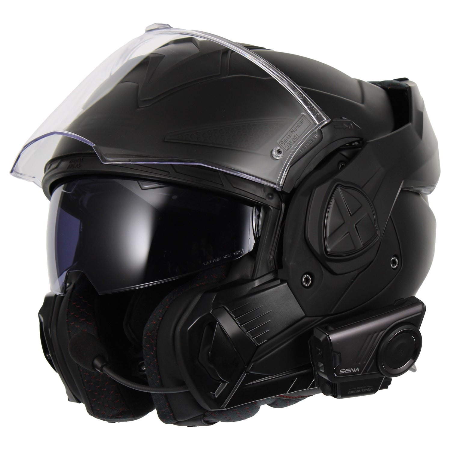 ls2 advant noir helmet Helmets Modular with Integrated Cardo 4X Bluetooth (Noir Matte Black It can be closed for a personalised fit LS2 Helmets Advant Noir Modular