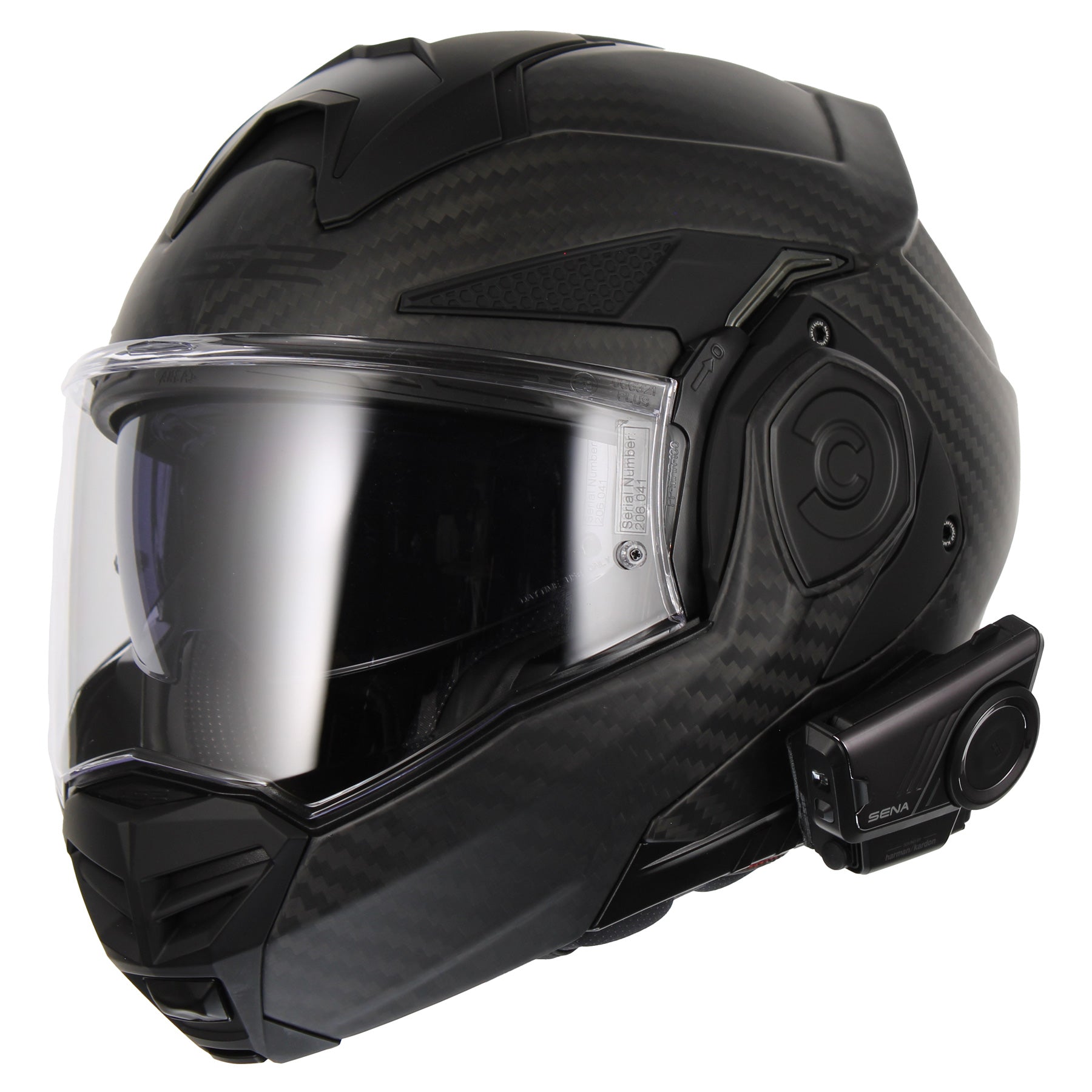 LS2 Helmets Advant X Carbon Fiber Modular Helmet with Preinstalled Sena 60S Mesh Bluetooth Headset