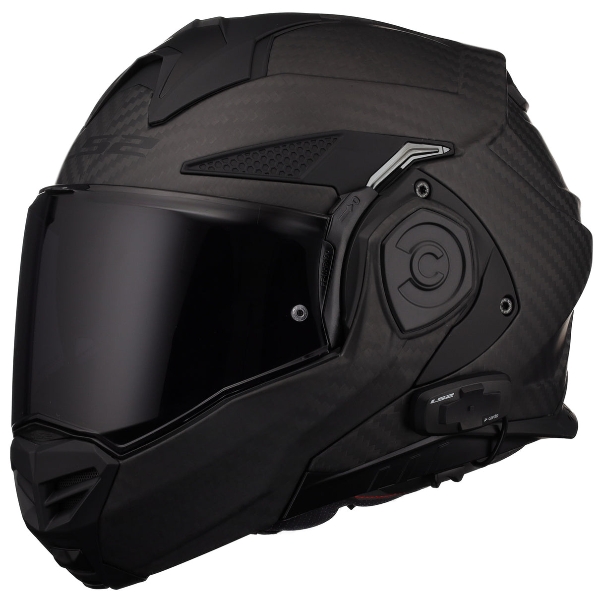 LS2 Helmets Advant X Carbon Fiber Modular Helmet with Integrated Cardo 4X Bluetooth