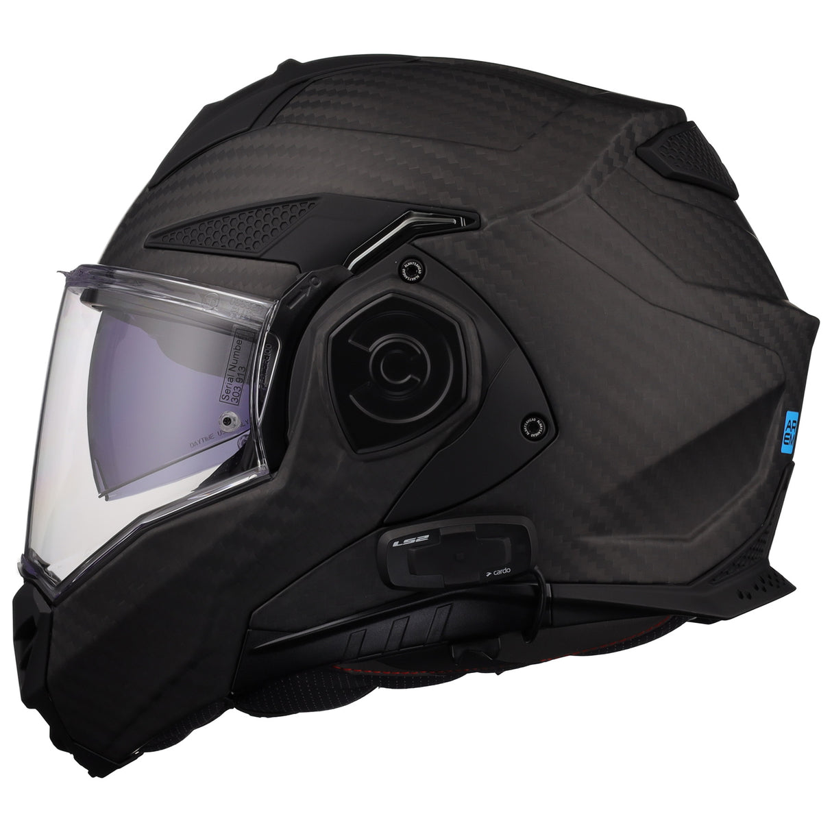 LS2 Helmets Advant X Carbon Fiber Modular Helmet with Integrated Cardo 4X Bluetooth