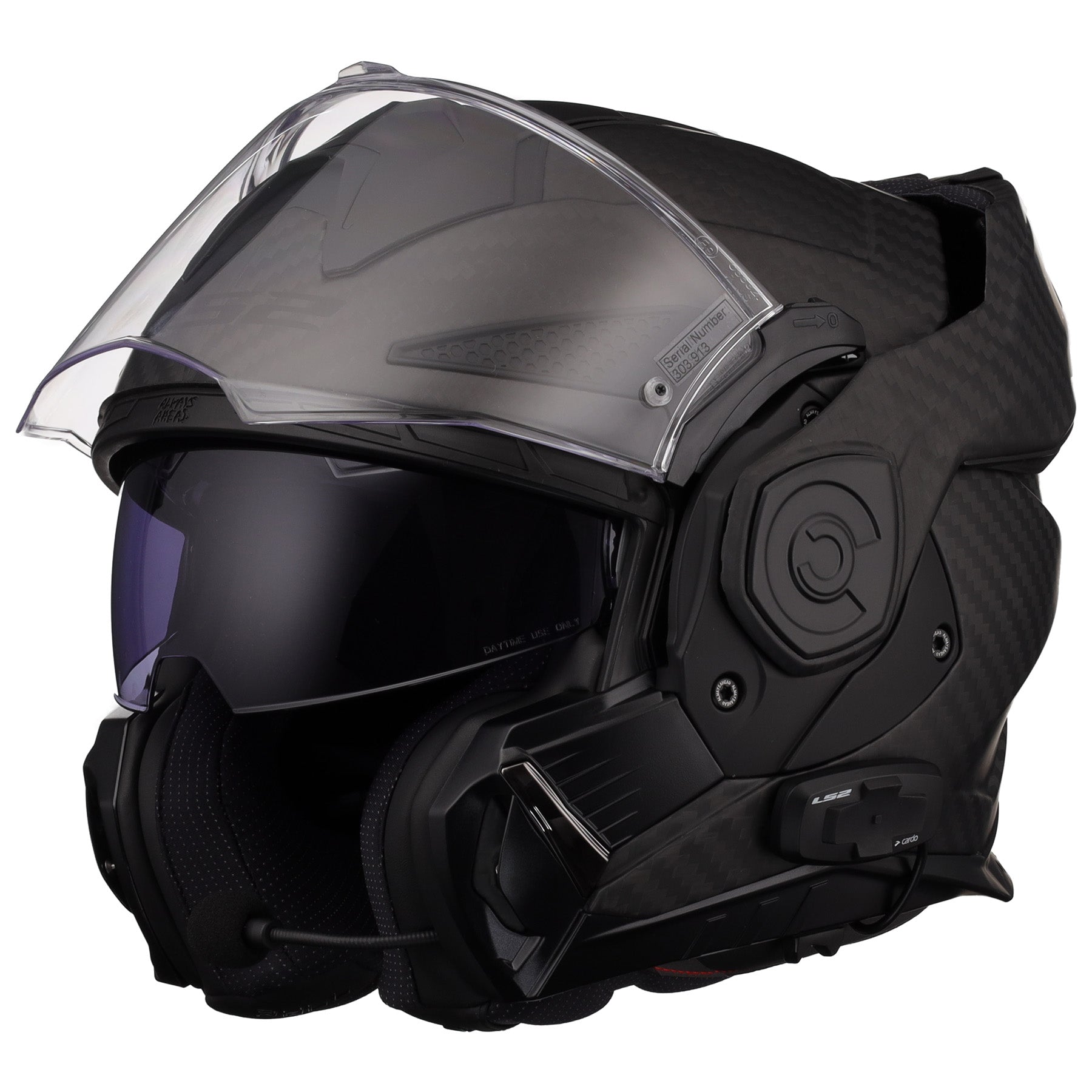 ls2 carbon fiber modular helmet LS2 Helmets Advant X Carbon Fiber Modular Helmet with Integrated Cardo 4X  Bluetooth
