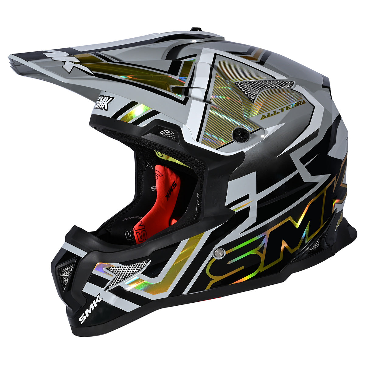 SMK Helmets Allterra X-Aces Chrome Off Road Motorcycle Helmet