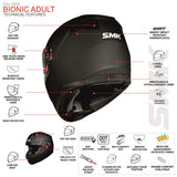 SMK Helmets Bionic Full Face Motorcycle Helmet