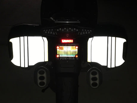 Reflective Decals for BMW R1200RT/R1250RT (2014-current) / K1600GT/GTL Rear & Side Bags (Black)