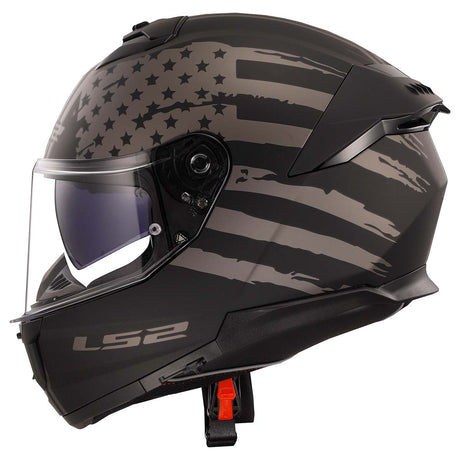 LS2 Helmets Stream II Full Face Motorcycle Helmet W/ SunShield (Matte America Gray/Black - Small)
