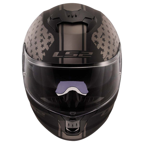 LS2 Helmets Stream II Full Face Motorcycle Helmet W/ SunShield (Matte America Gray/Black - 2X-Large)