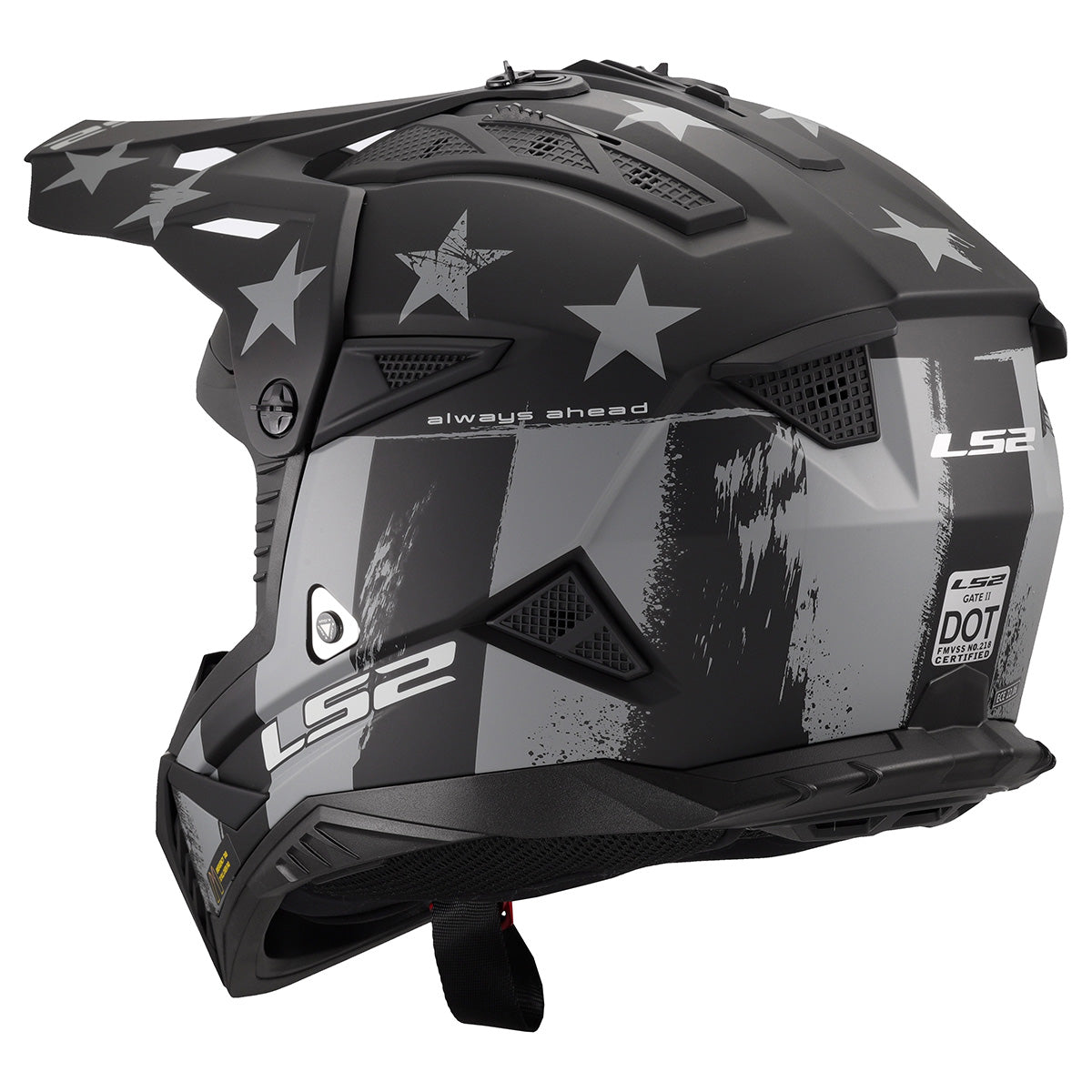 LS2 Helmets Gate II Full Face MX Motorcycle Helmet – Black Hills Moto