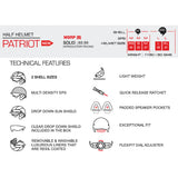 SMK Helmets Patriot Motorcycle Half Helmet