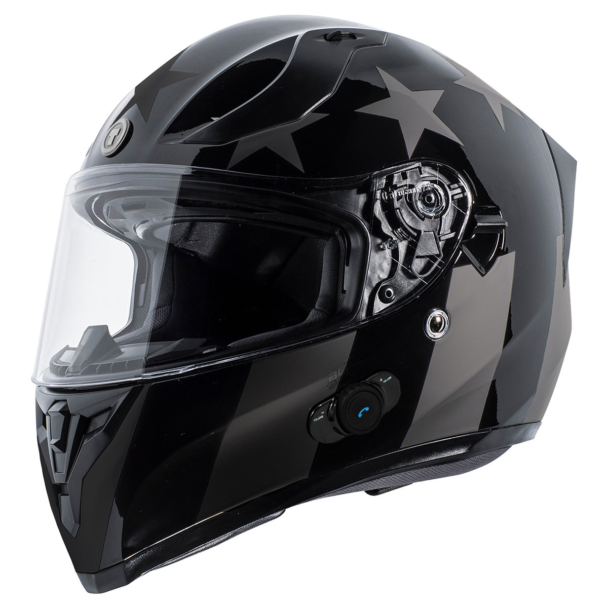 bluetooth motorcycle helmet ventilation Torc T-15B Full Face Bluetooth Mid Night Rider Helmet – Black Hills Moto