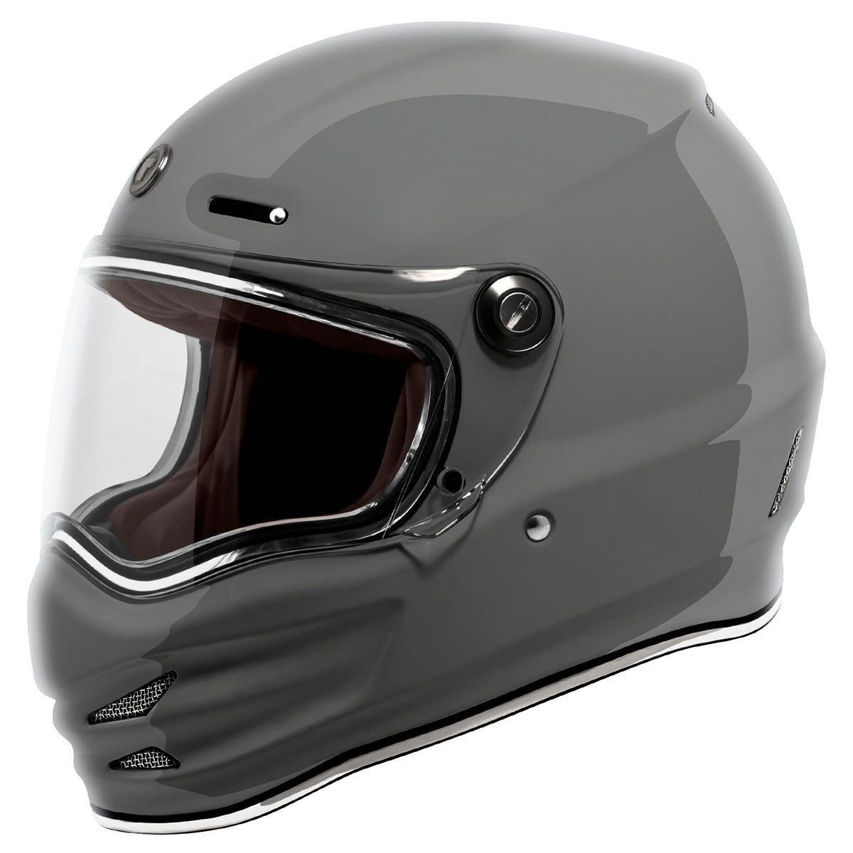 Torc T-9 Retro Full Face Nardo Helmet (Gloss Grey - 2X-Large)