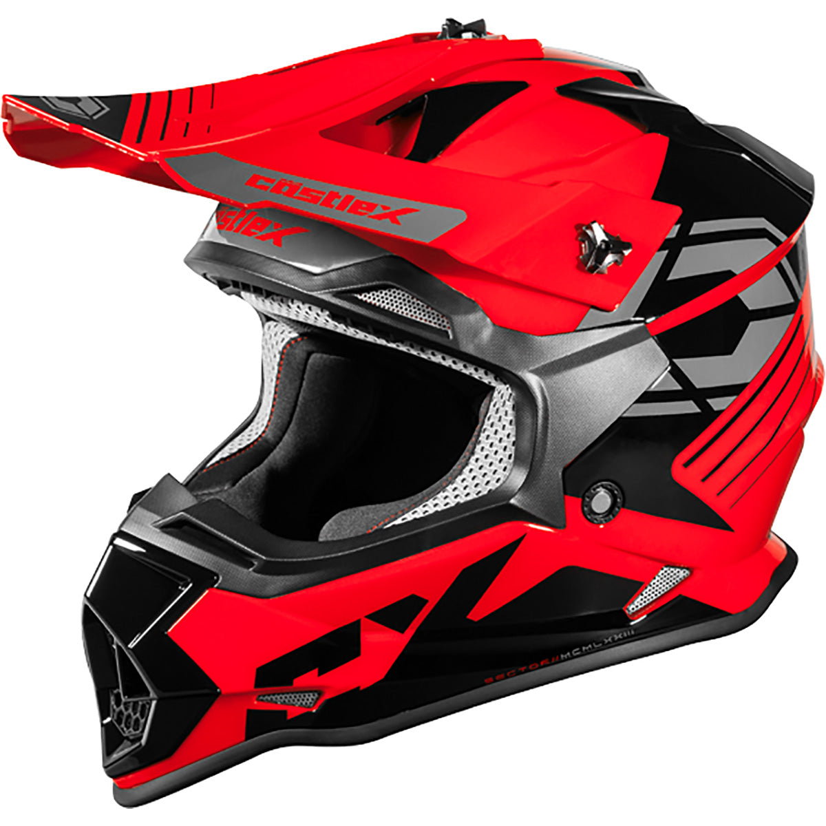 Castle X Youth Mode MX Sector Helmet (Red - Medium)