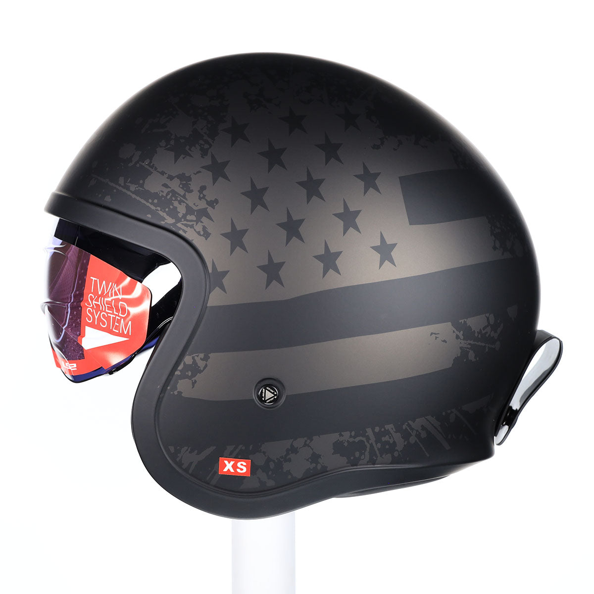 LS2 Helmets Open Face Spitfire Helmet (Black Flag Matte LS2 Helmets Open Face Spitfire Helmet (Black Flag Matte