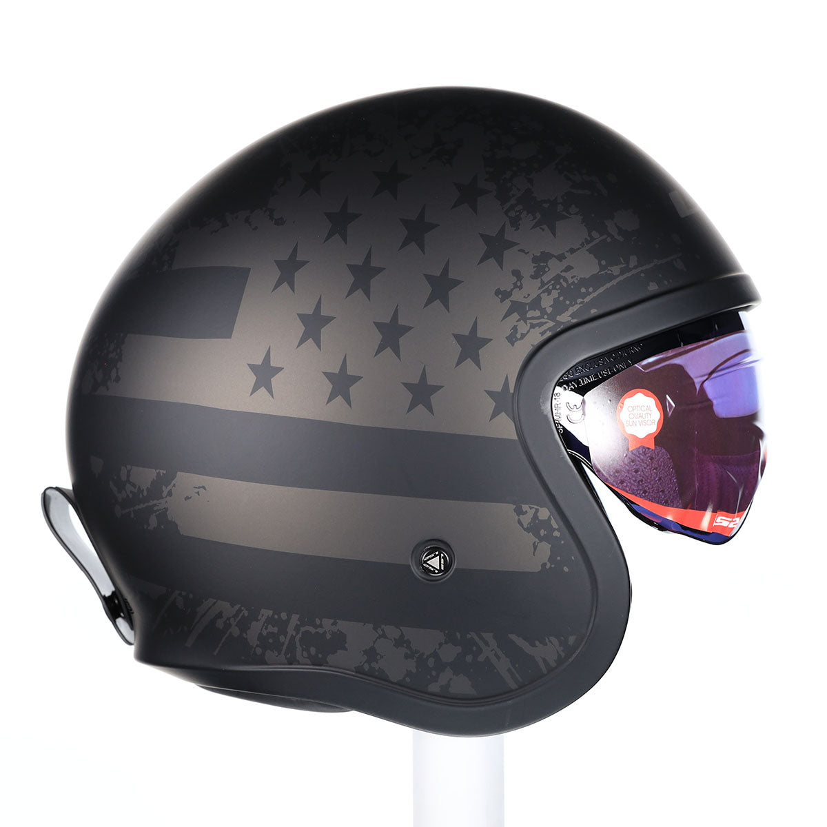 LS2 Helmets Open Face Spitfire Helmet (Black Flag Matte LS2 Helmets Open Face Spitfire Helmet (Black Flag Matte