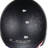LS2 Helmets Open Face Spitfire Helmet (Black Flag Matte - X-Small)