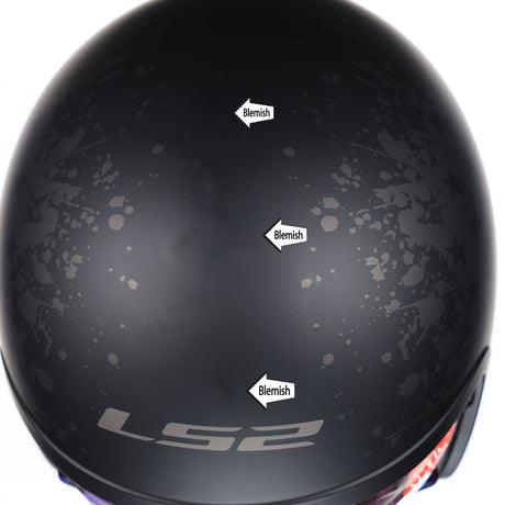 LS2 Helmets Open Face Spitfire Helmet (Black Flag Matte - X-Small)